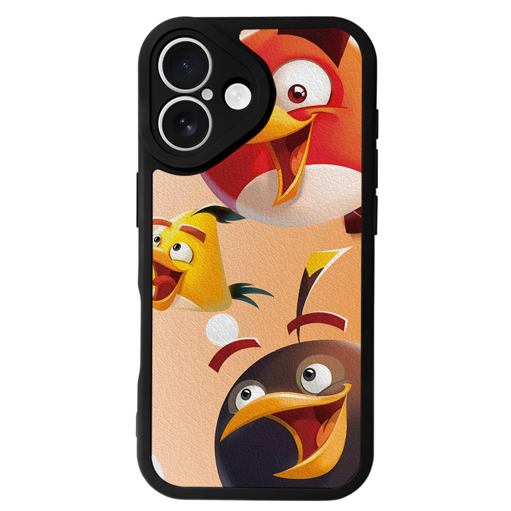 （画像用） Angry Birds アングリーバード 【iPhone 16シリーズ対応】シリコンスマホケース（レザー調） 材質：シリコン